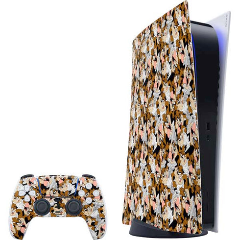Looney Tunes Taz Super Sized Pattern PlayStation PS5 Skins